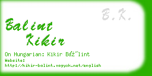 balint kikir business card